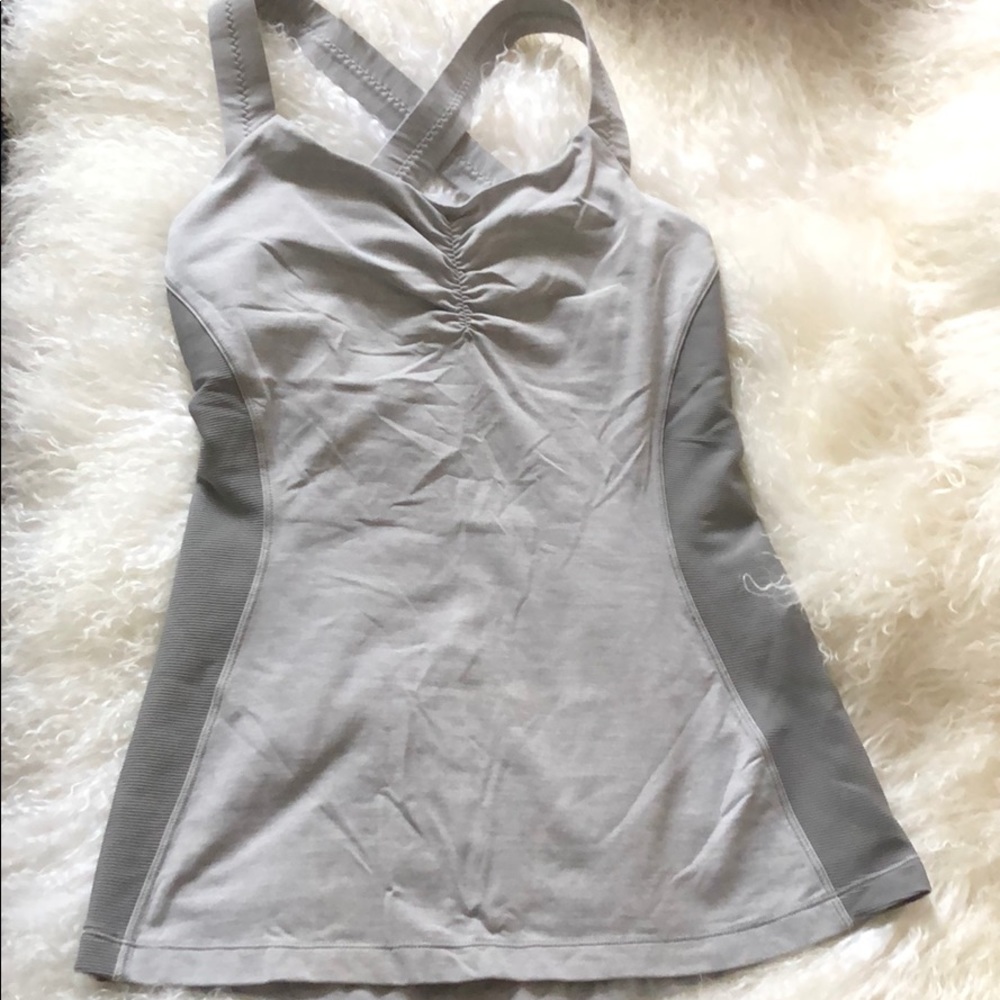 Lululemon open back top with contrast strap size 4
